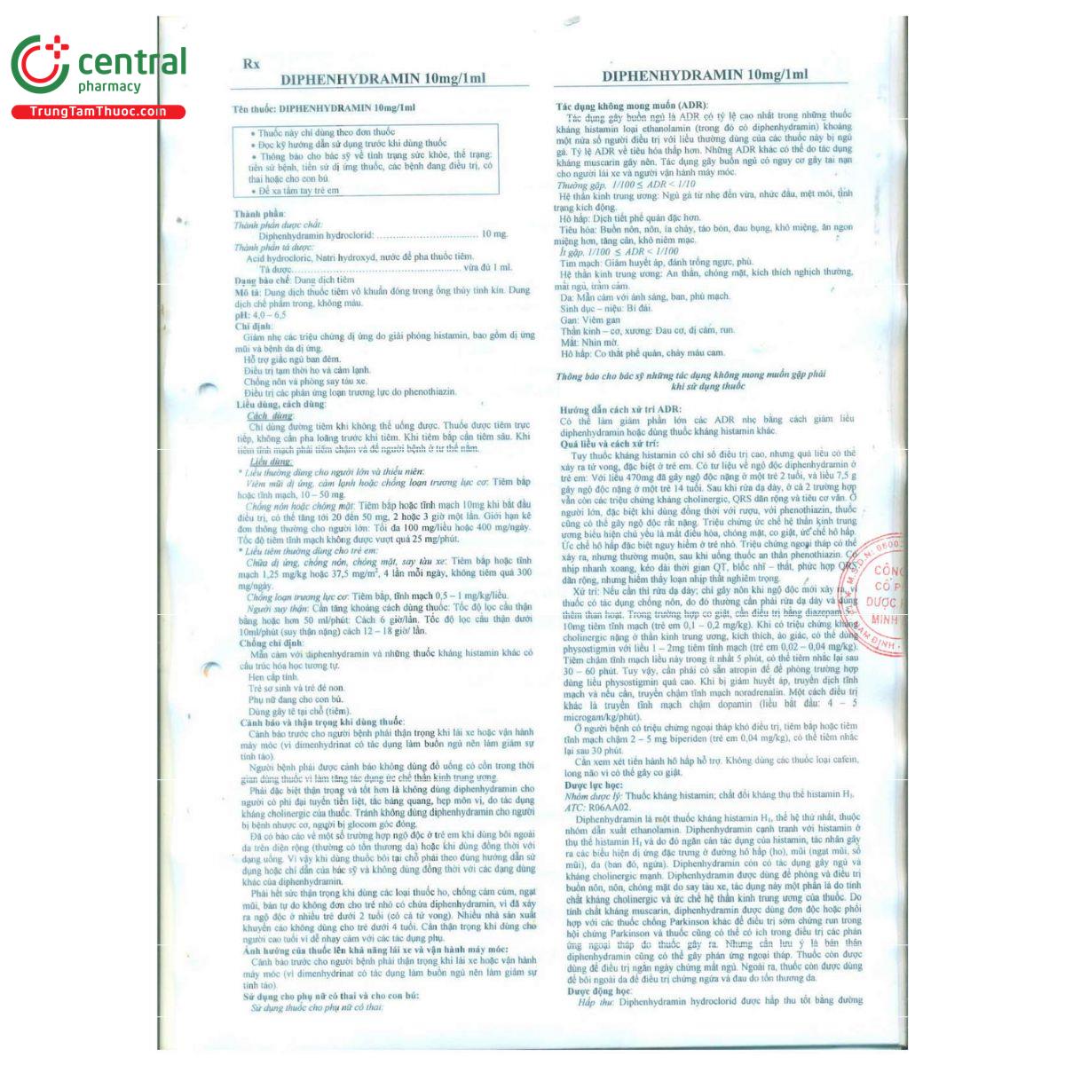 thuoc diphenhydramin 10mg 1ml minh dan 5 U8140 thuoc diphenhydramin 10mg 1ml minh dan 5 U8140