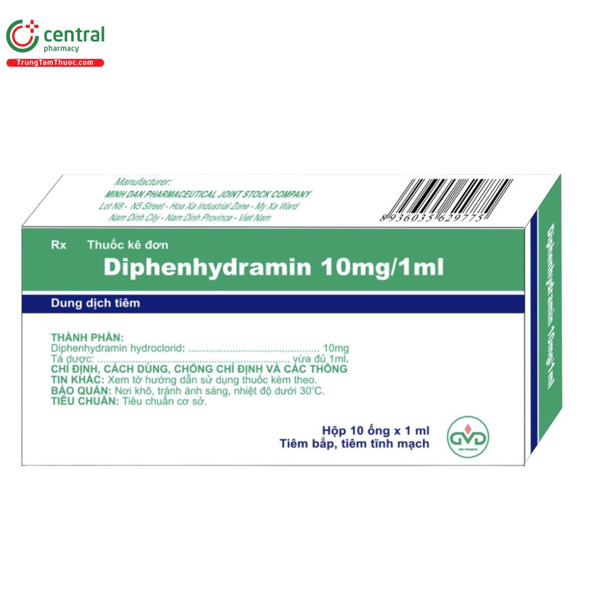 thuoc diphenhydramin 10mg 1ml minh dan E1205 thuoc diphenhydramin 10mg 1ml minh dan E1205