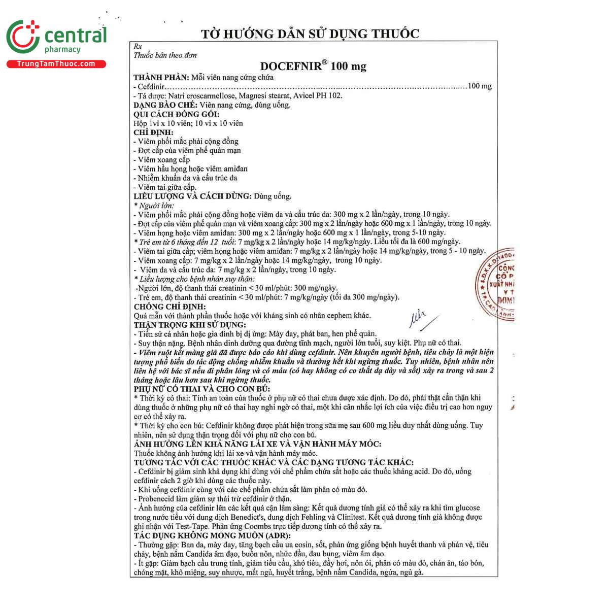 thuoc docefnir 100mg 5 M5528 thuoc docefnir 100mg 5 M5528