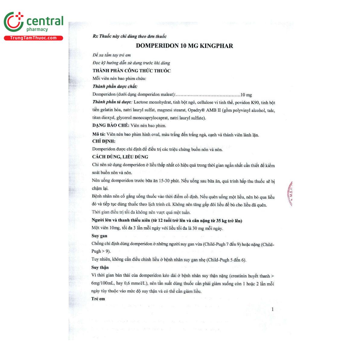thuoc domperidon 10 mg kingphar 3 K4652