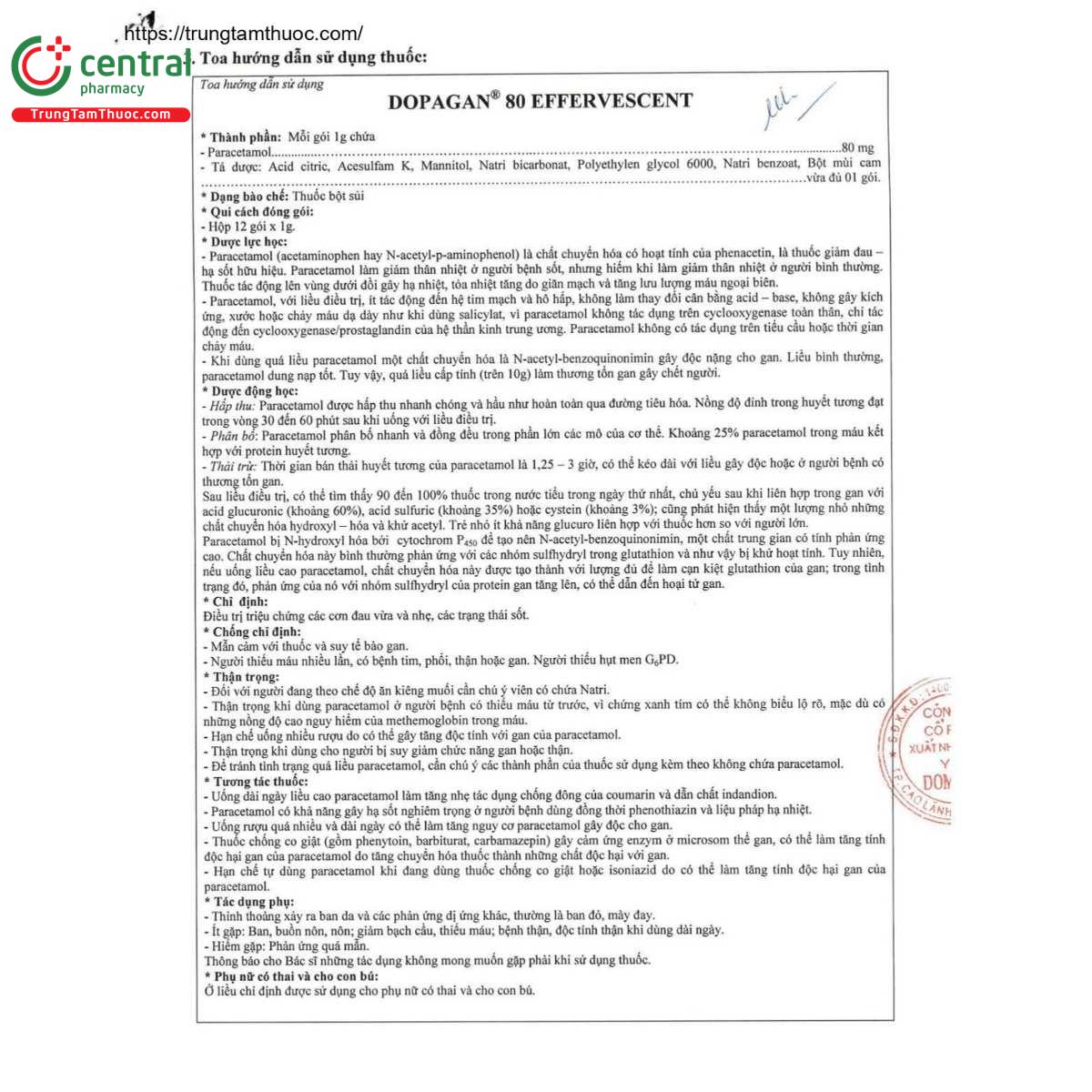 thuoc dopagan 80 effervescent 3 J3574 thuoc dopagan 80 effervescent 3 J3574