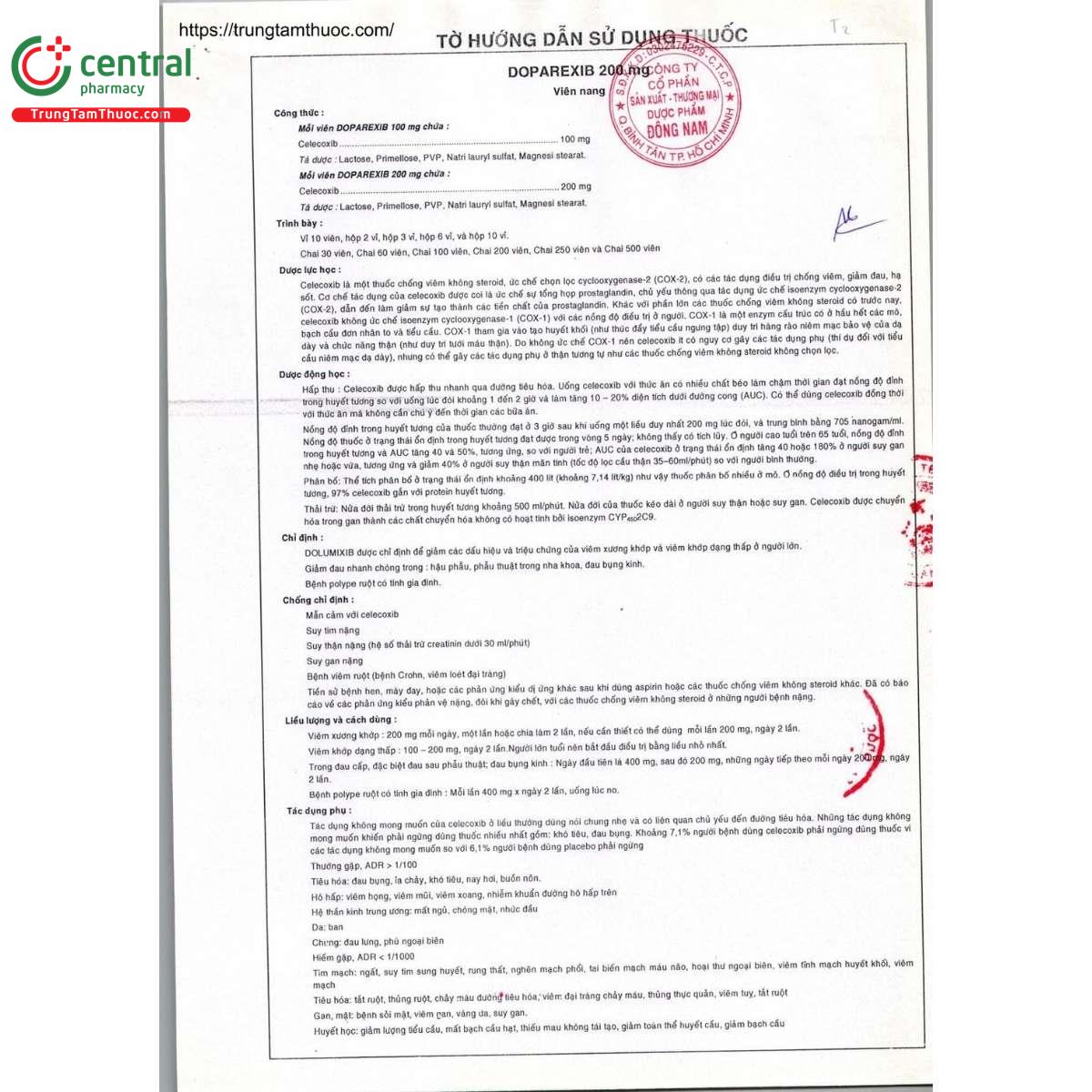 thuoc doparexib 200mg 4 L4087 thuoc doparexib 200mg 4 L4087
