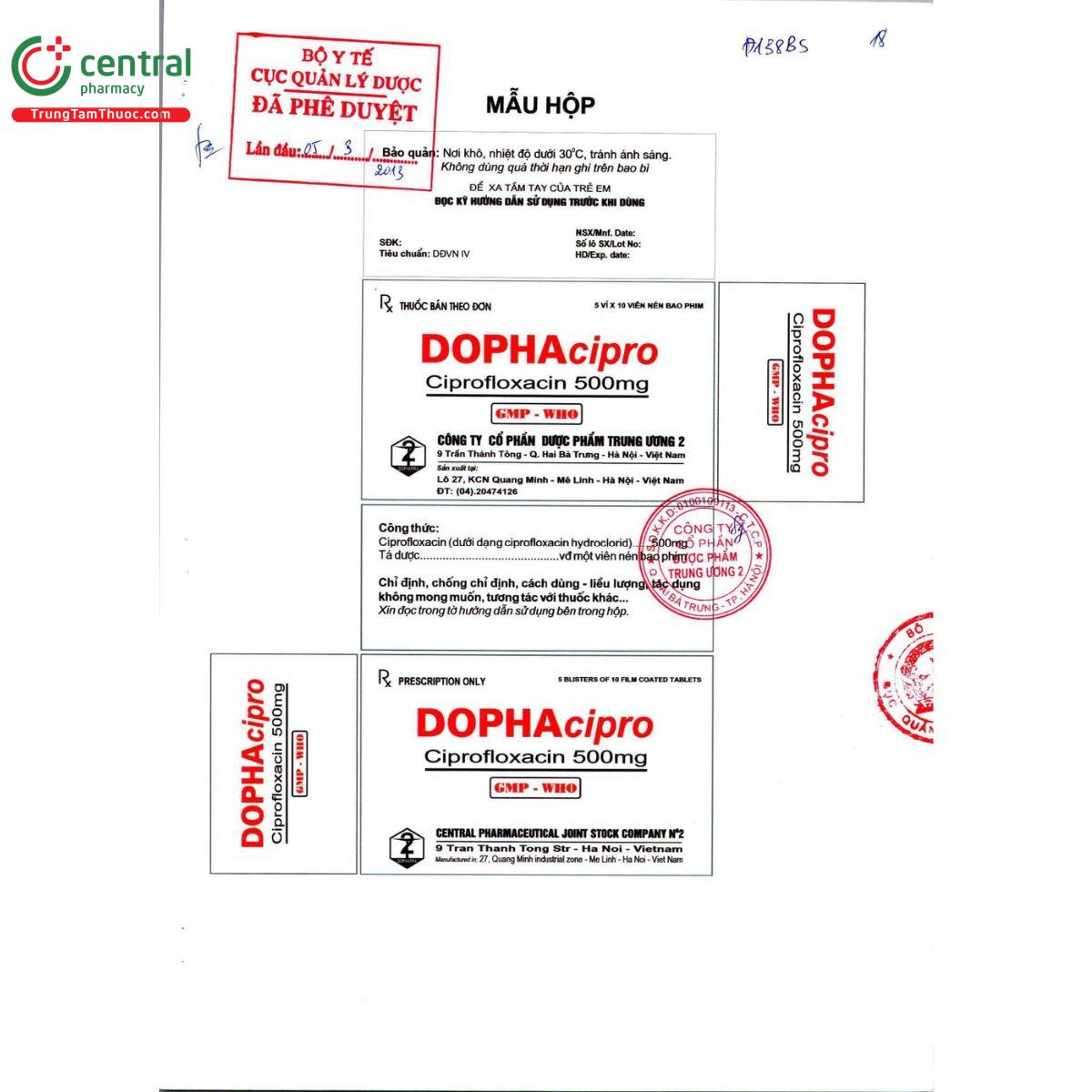 thuoc dophacipro 500mg 4 K4202 thuoc dophacipro 500mg 4 K4202