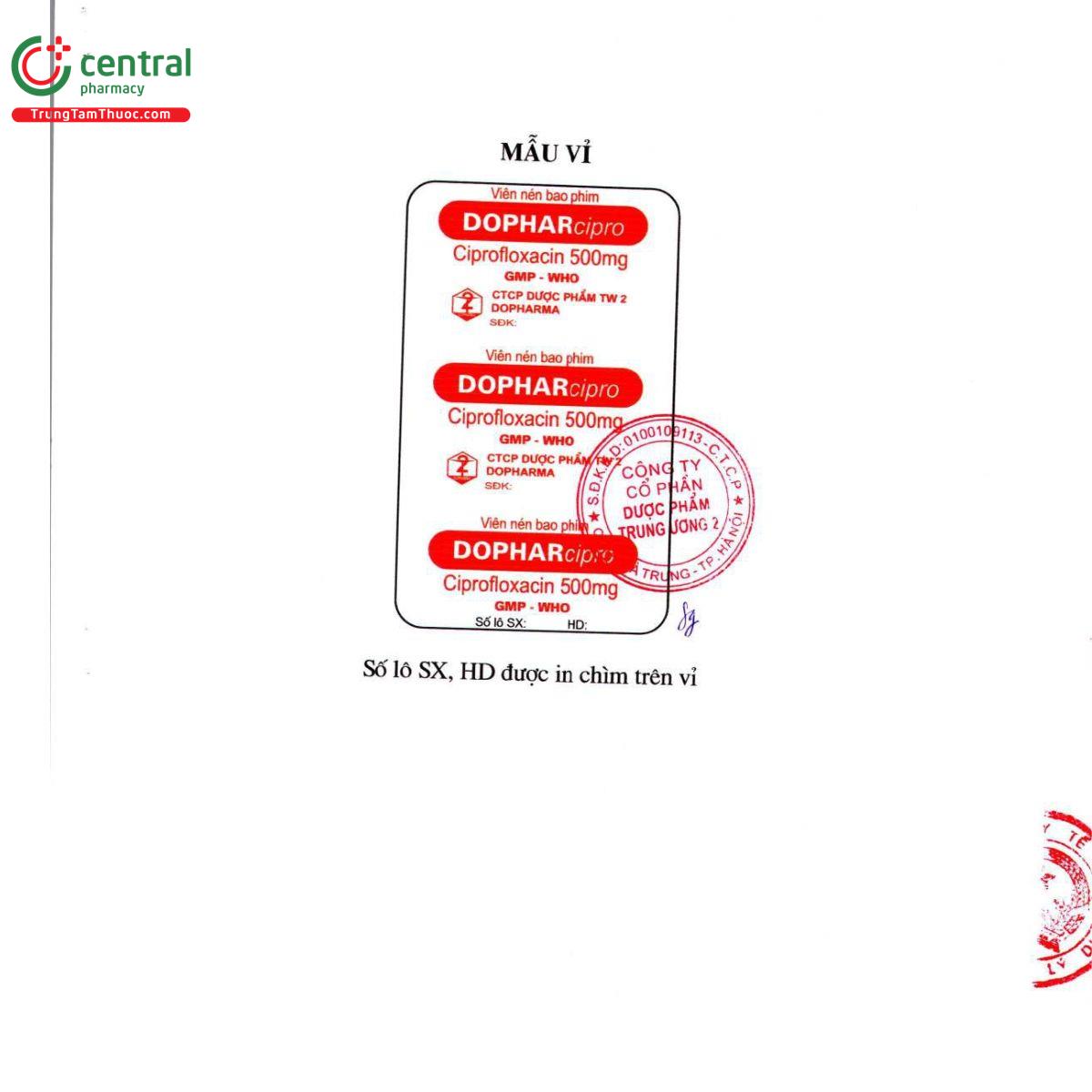 thuoc dophacipro 500mg 5 D1565 thuoc dophacipro 500mg 5 D1565