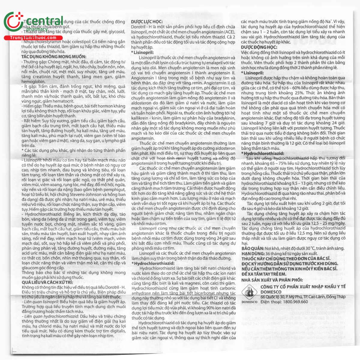 thuoc dorotril h 10 B0711 thuoc dorotril h 10 B0711
