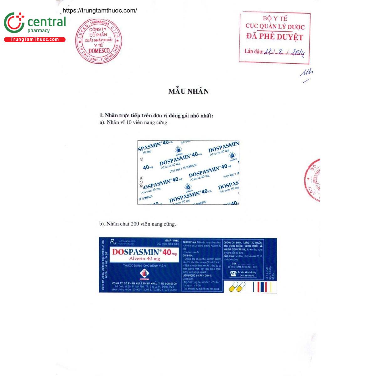 thuoc dospasmin 40mg vien nang cung 2 I3052 thuoc dospasmin 40mg vien nang cung 2 I3052