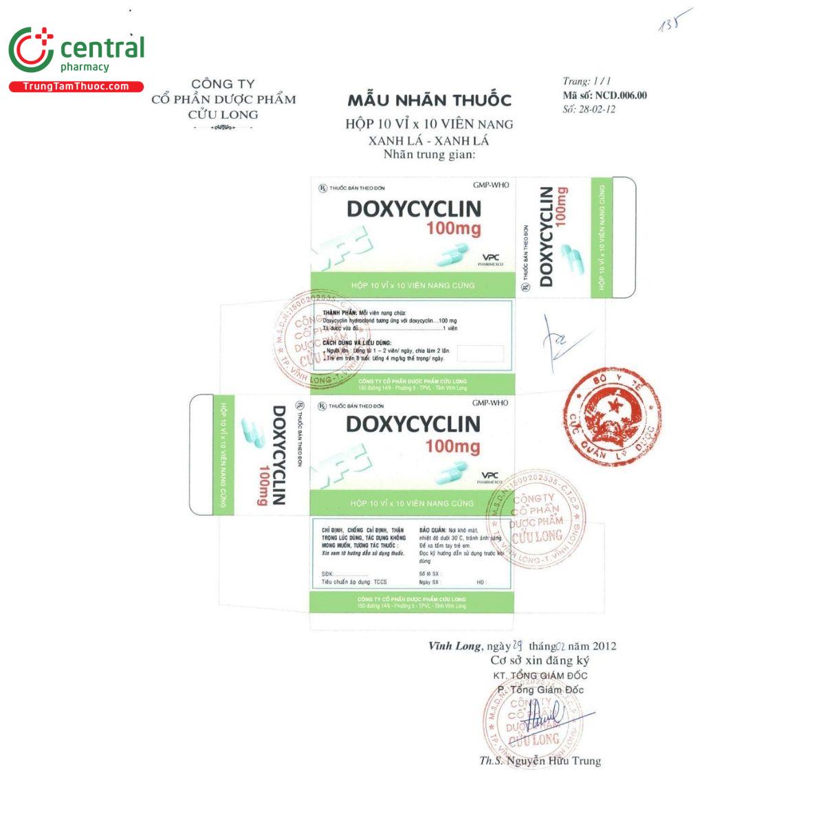 thuoc doxycyclin 100mg vpc 4 O5011 thuoc doxycyclin 100mg vpc 4 O5011