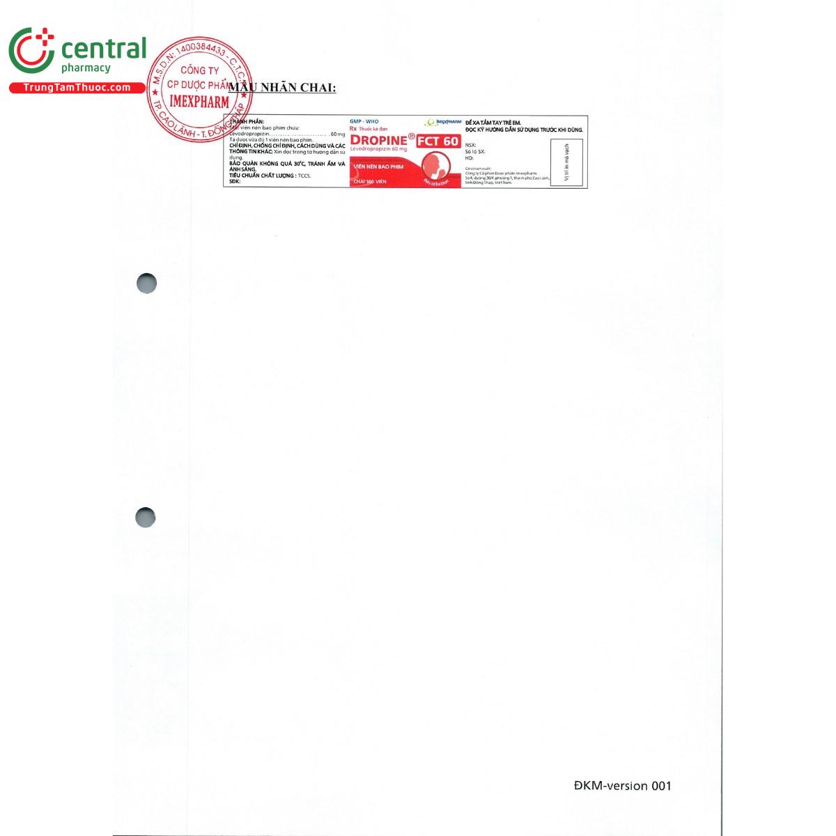 thuoc dropine fct 60mg 5 U8684 thuoc dropine fct 60mg 5 U8684