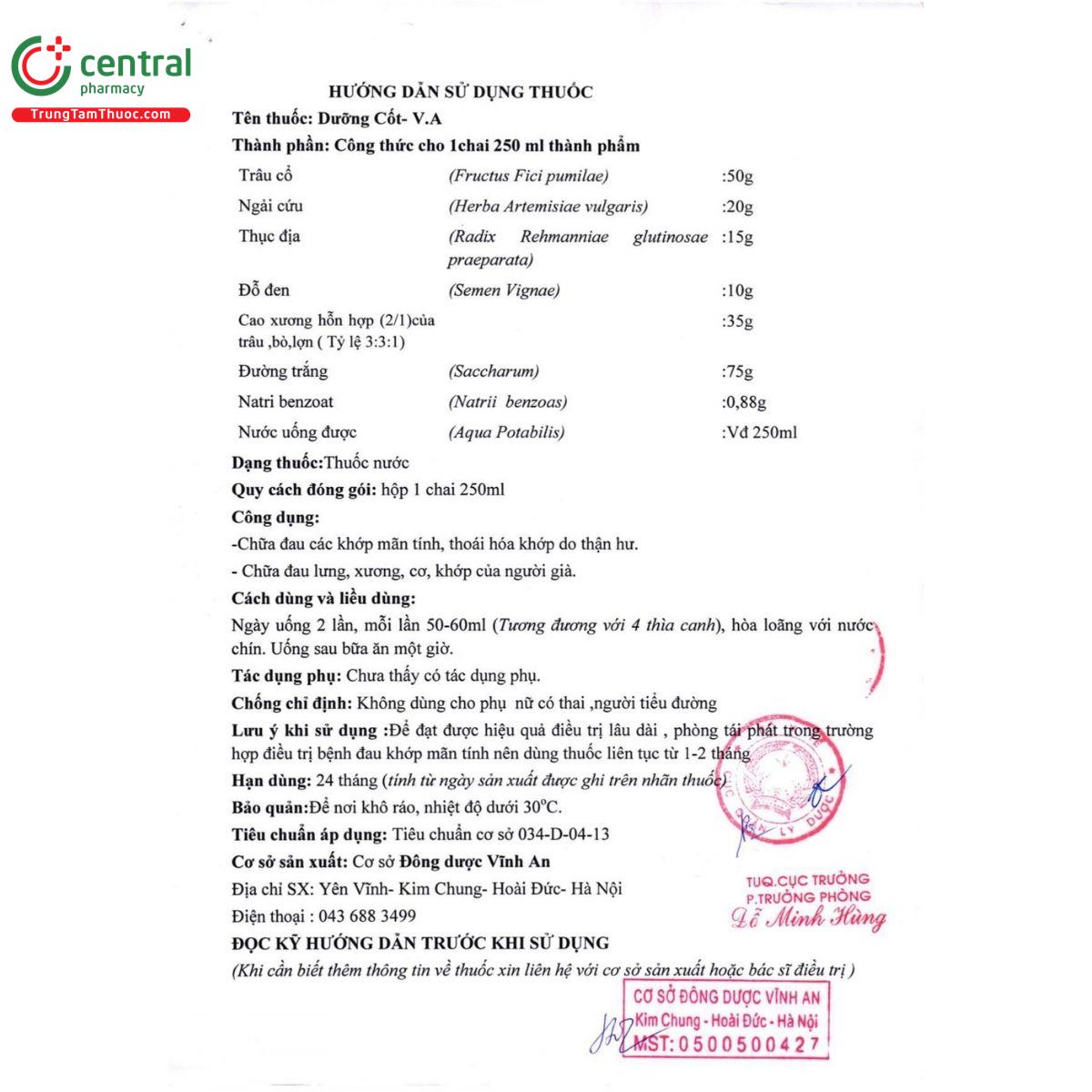 thuoc duong cot v a 4 L4125 thuoc duong cot v a 4 L4125