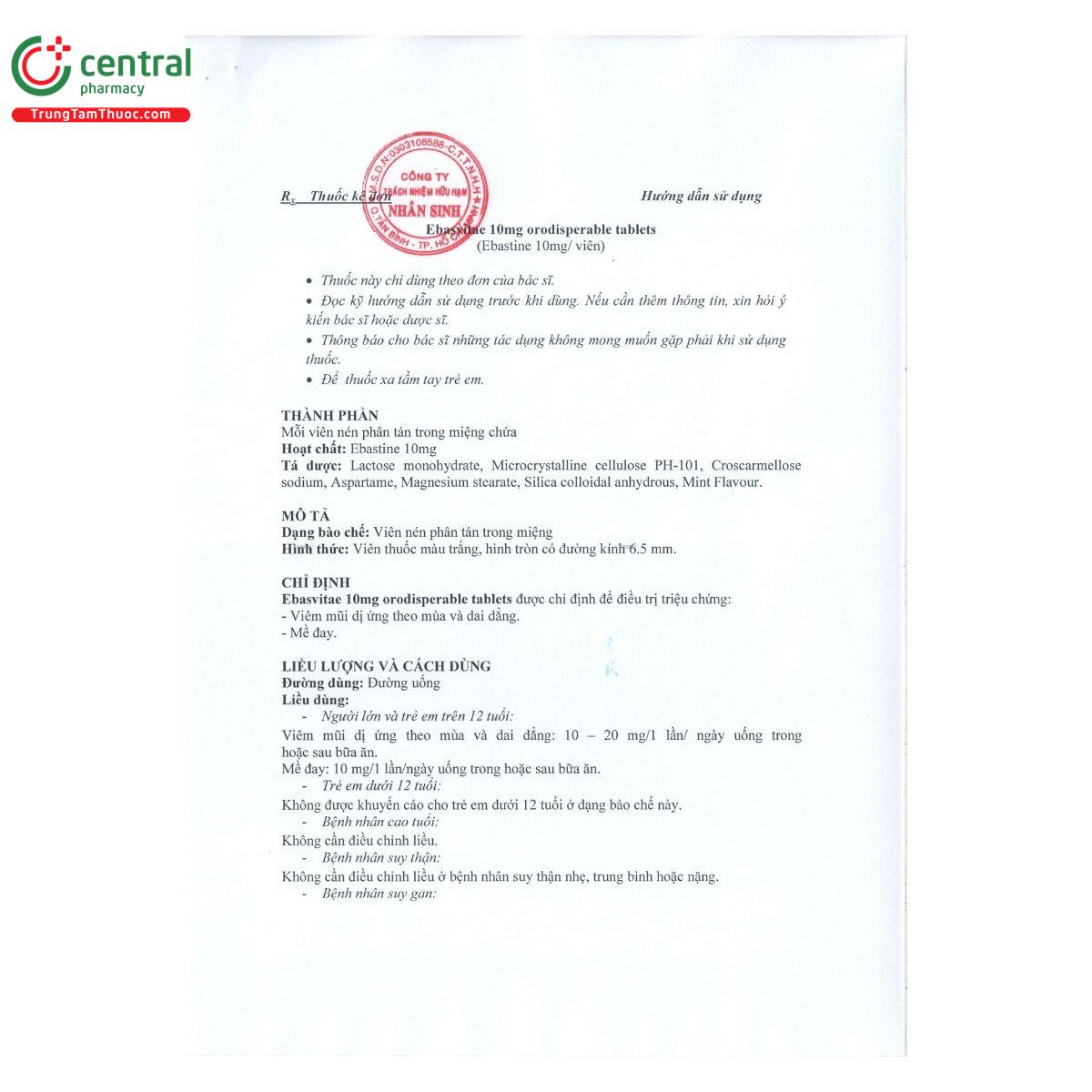 thuoc ebasvitae 10mg orodisperable tablets 3 C1505 thuoc ebasvitae 10mg orodisperable tablets 3 C1505