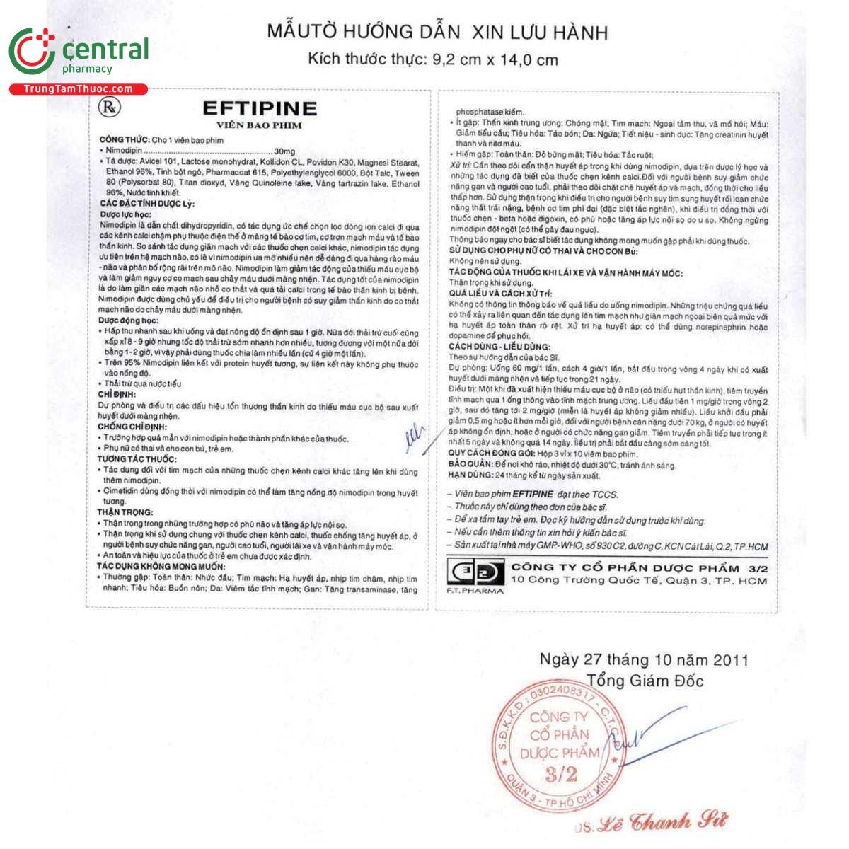 thuoc eftipine 30mg 4 B0563 thuoc eftipine 30mg 4 B0563