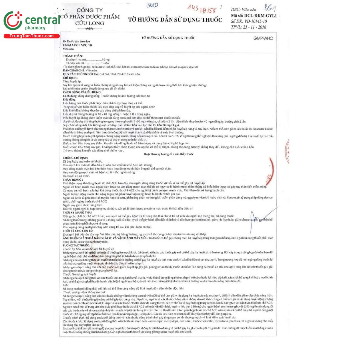 thuoc enalapril vpc 10 3 O5263 thuoc enalapril vpc 10 3 O5263