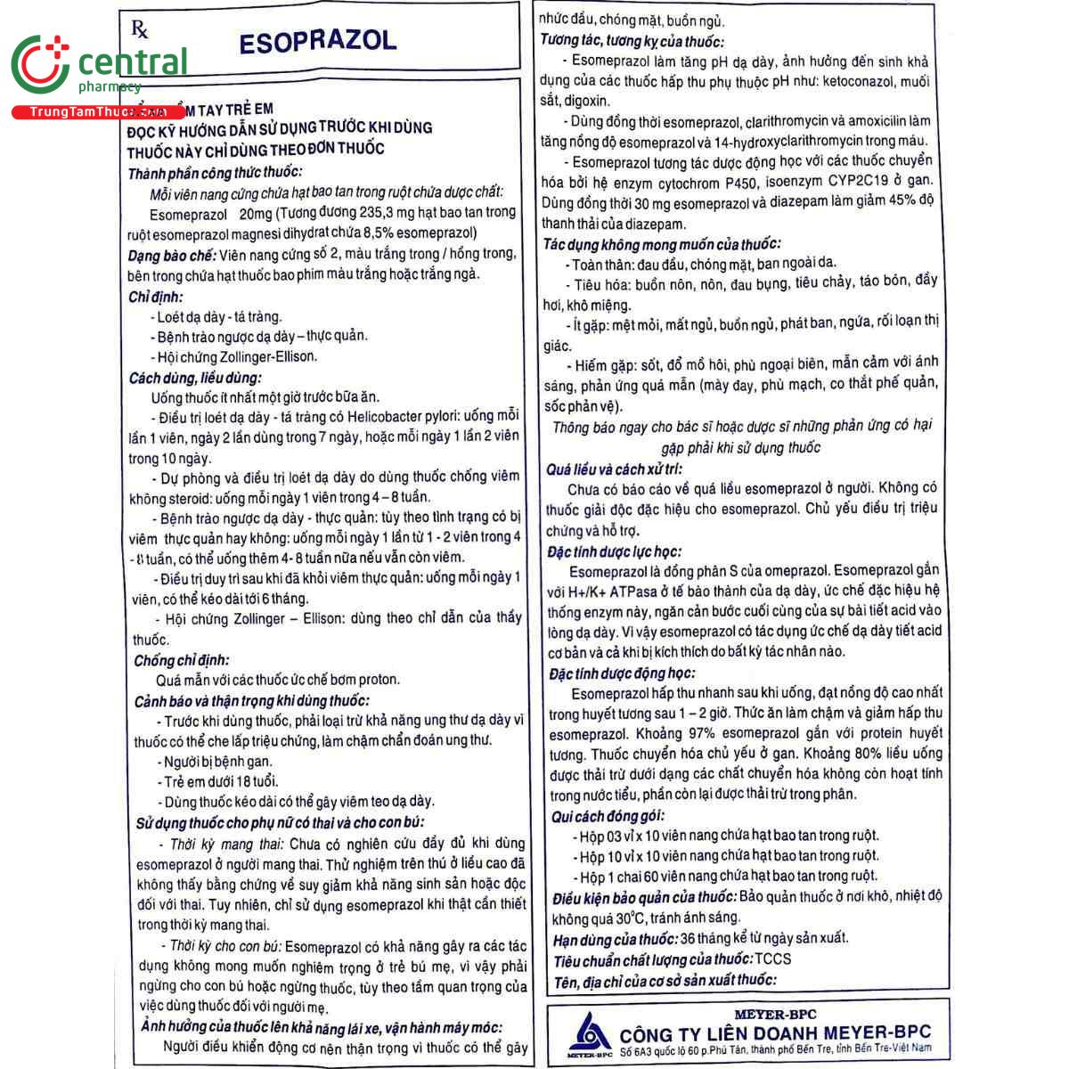 thuoc esoprazol 20mg 5 T8258 thuoc esoprazol 20mg 5 T8258