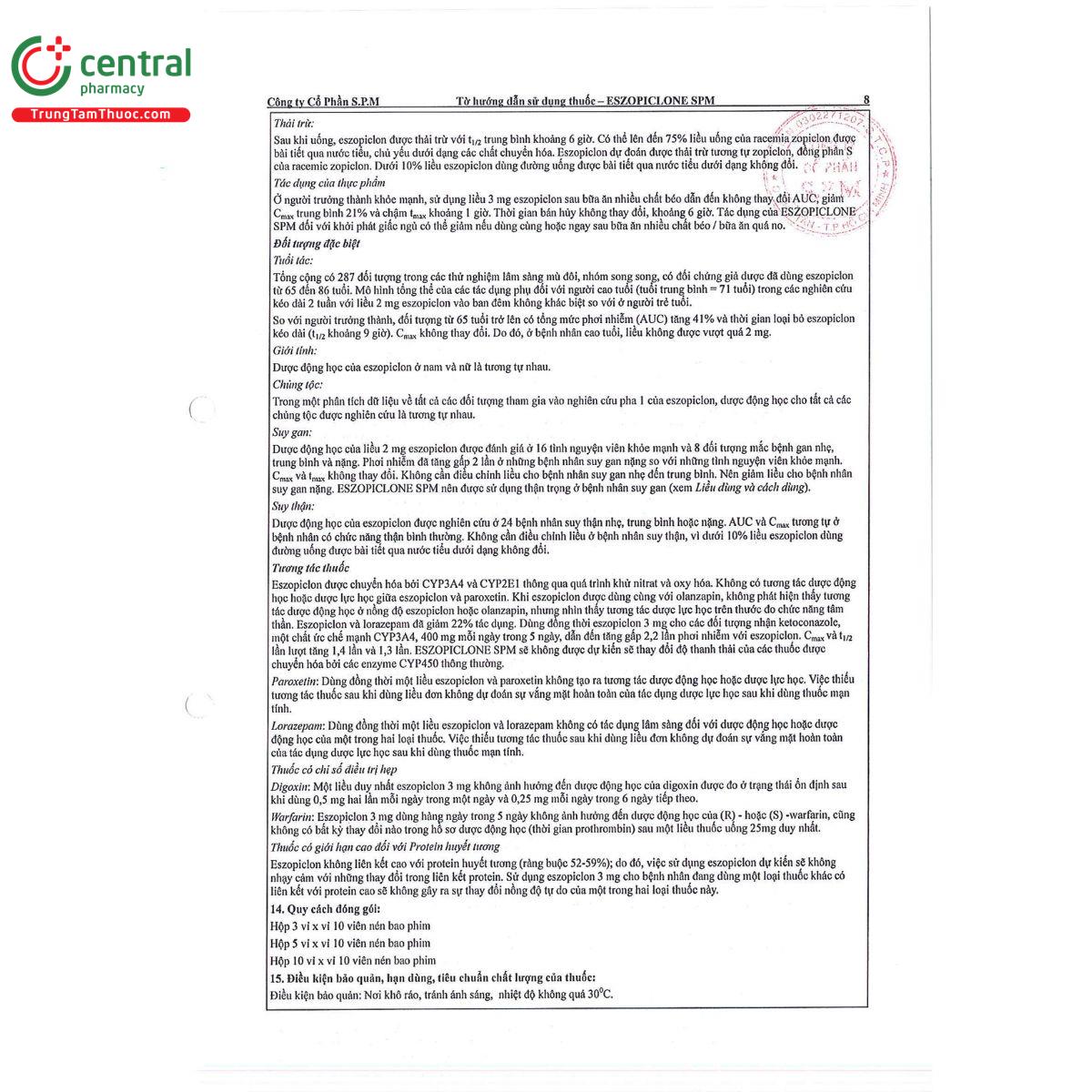 thuoc eszopiclone spm 1 mg 10 F2084