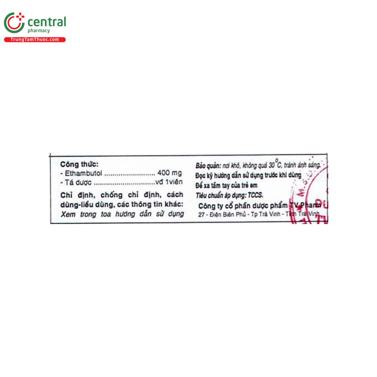 thuoc ethambutol 400mg tv pharm 3 A0688 thuoc ethambutol 400mg tv pharm 3 A0688