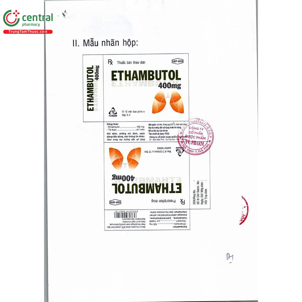 thuoc ethambutol 400mg tv pharm 4 G2325 thuoc ethambutol 400mg tv pharm 4 G2325