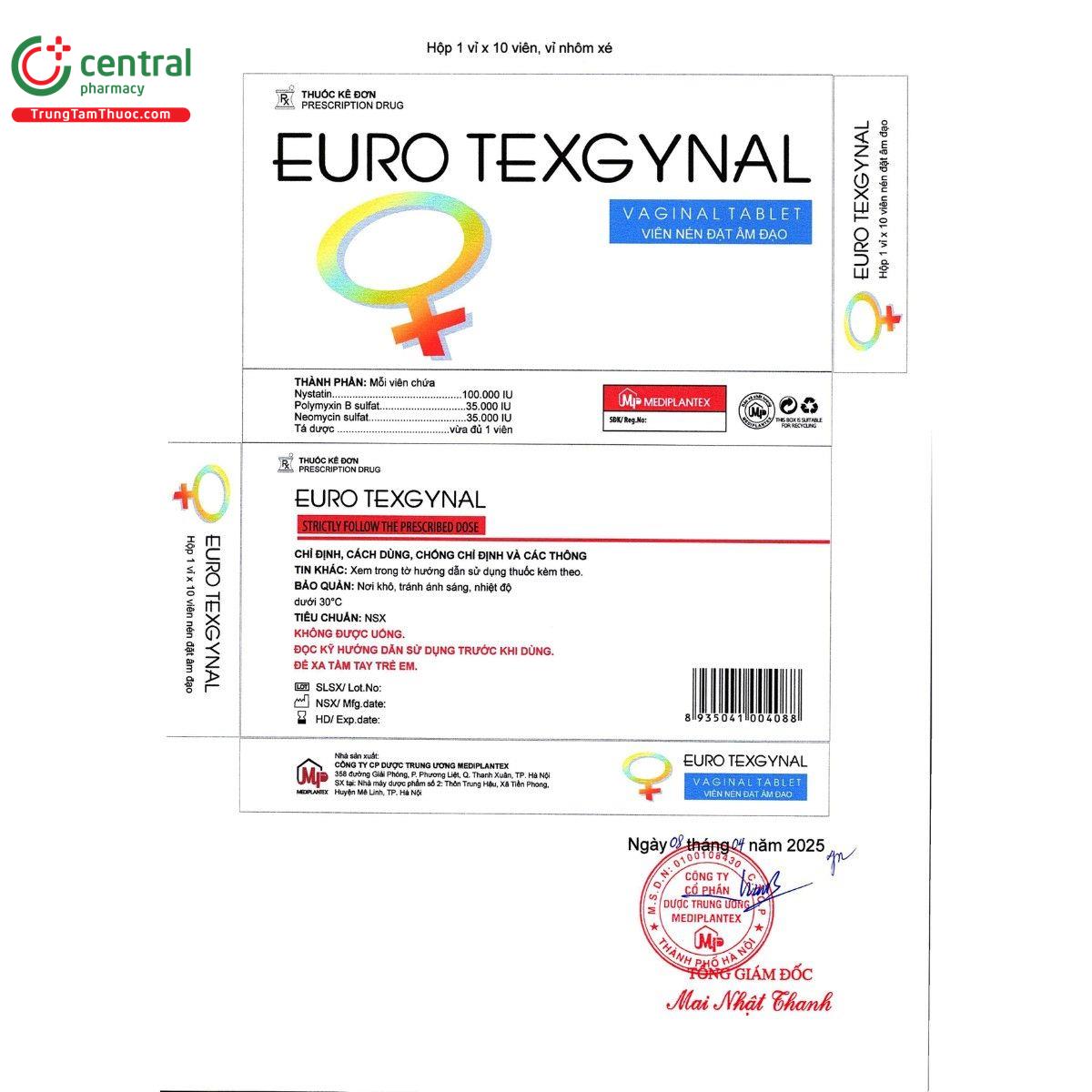 thuoc euro texgynal 3 T7812 thuoc euro texgynal 3 T7812