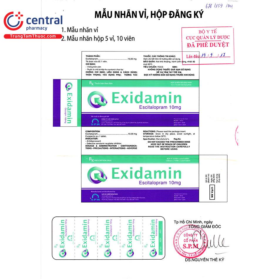 thuoc exidamin 10 mg hdsd U8431