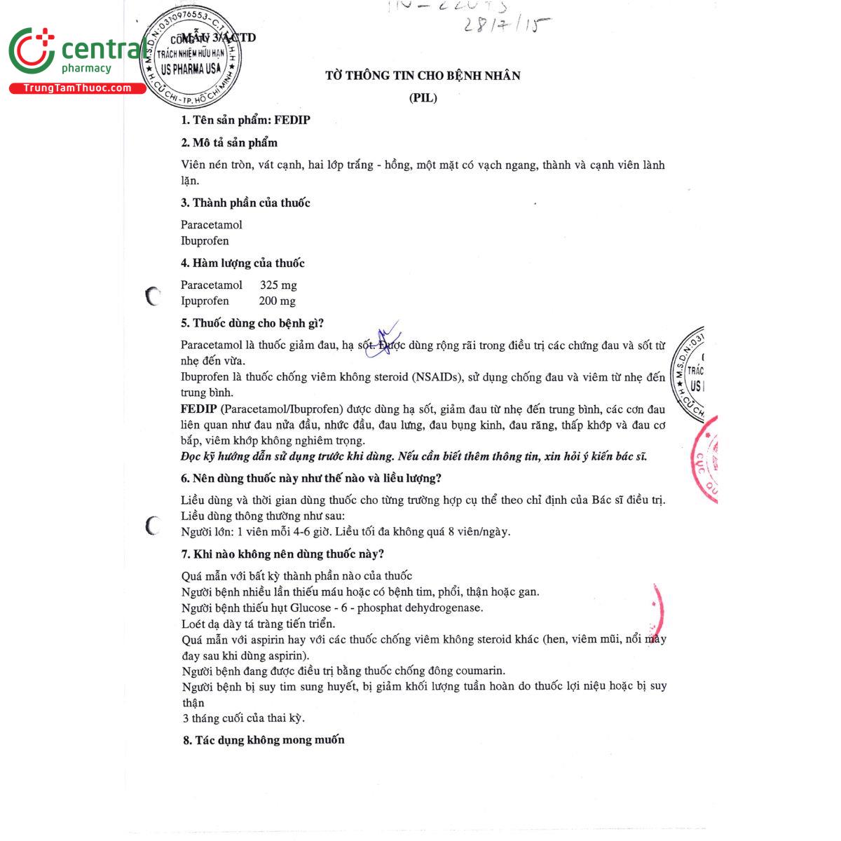 thuoc fedip 9 S7352 thuoc fedip 9 S7352