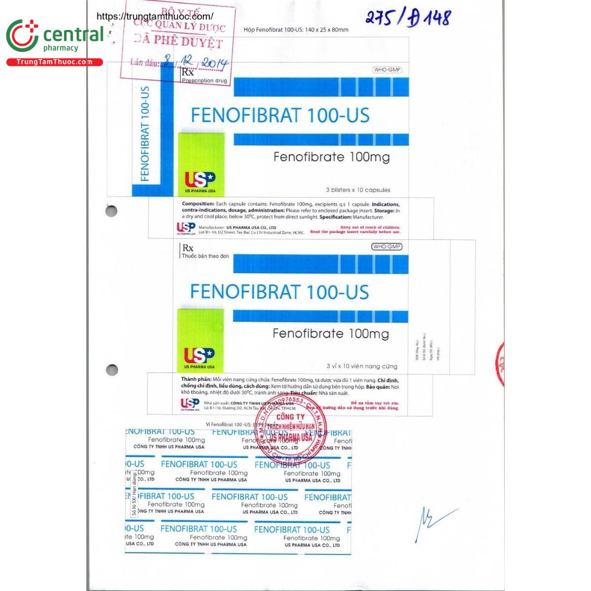 thuoc fenofibrat 100 us 2 B0223 thuoc fenofibrat 100 us 2 B0223