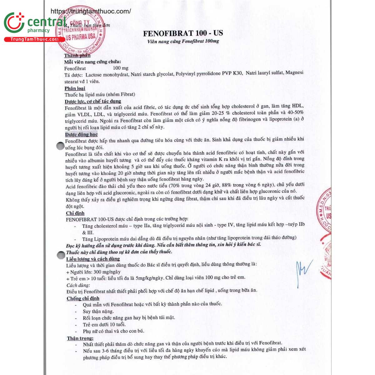 thuoc fenofibrat 100 us 3 H3850 thuoc fenofibrat 100 us 3 H3850
