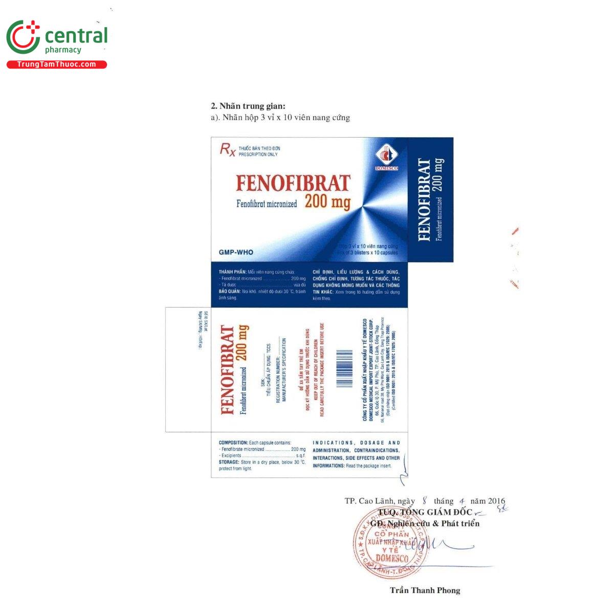 thuoc fenofibrat 200mg domesco 8 H3711 thuoc fenofibrat 200mg domesco 8 H3711