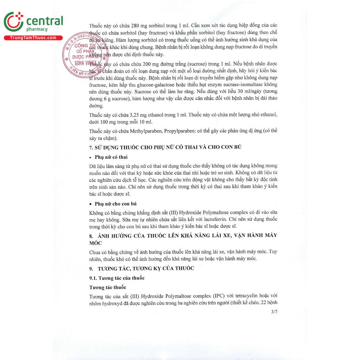 thuoc ferrous soha 50mg 5ml 10 D1124