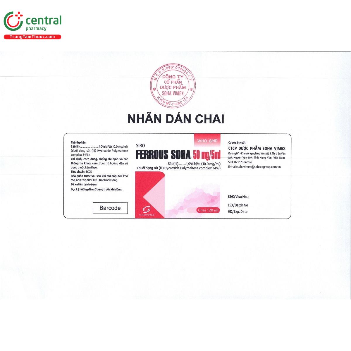 thuoc ferrous soha 50mg 5ml 7 B0555