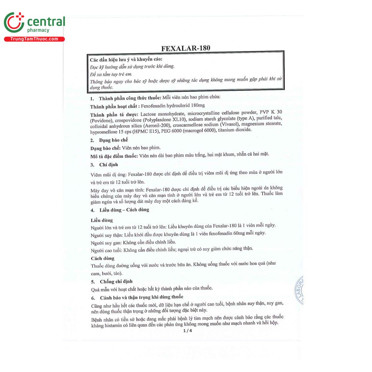 thuoc fexalar 180 4 A0014 thuoc fexalar 180 4 A0014