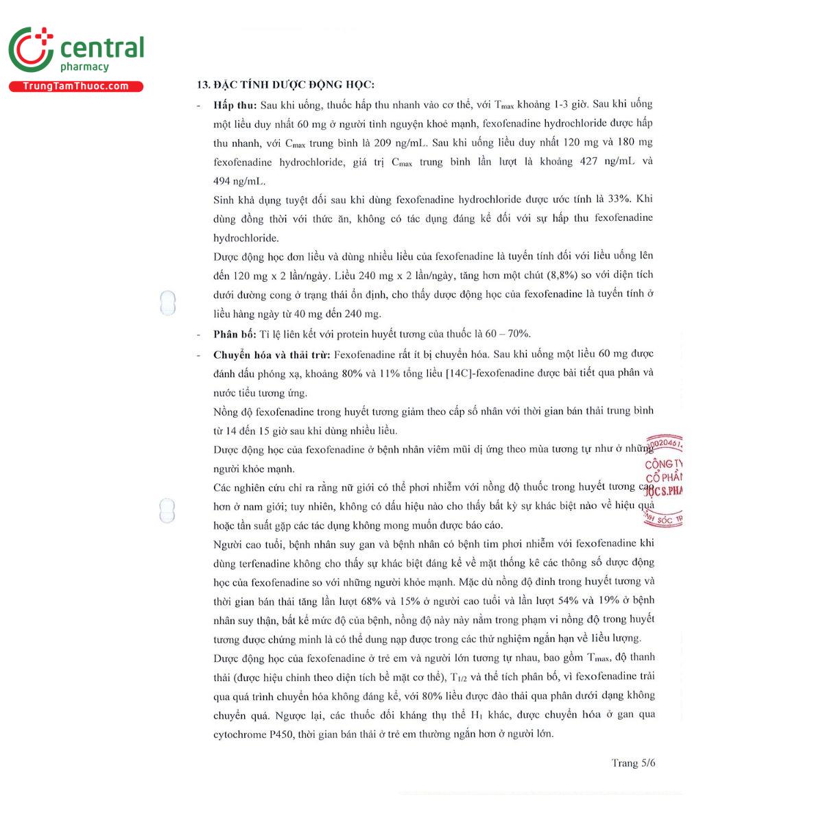 thuoc fexofenadin sp 60 7 S7522