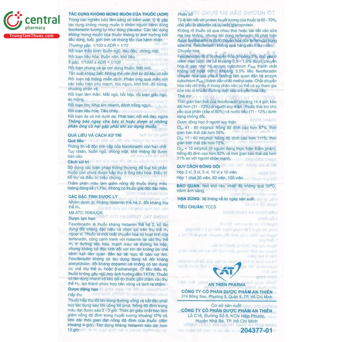 thuoc fexofenadine hydrochloride 180mg an thien 9 K4741 thuoc fexofenadine hydrochloride 180mg an thien 9 K4741