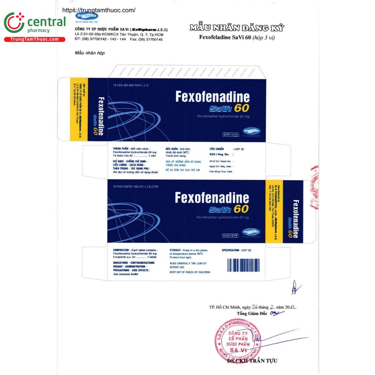thuoc fexofenadine savi 60mg 2 R7324 thuoc fexofenadine savi 60mg 2 R7324