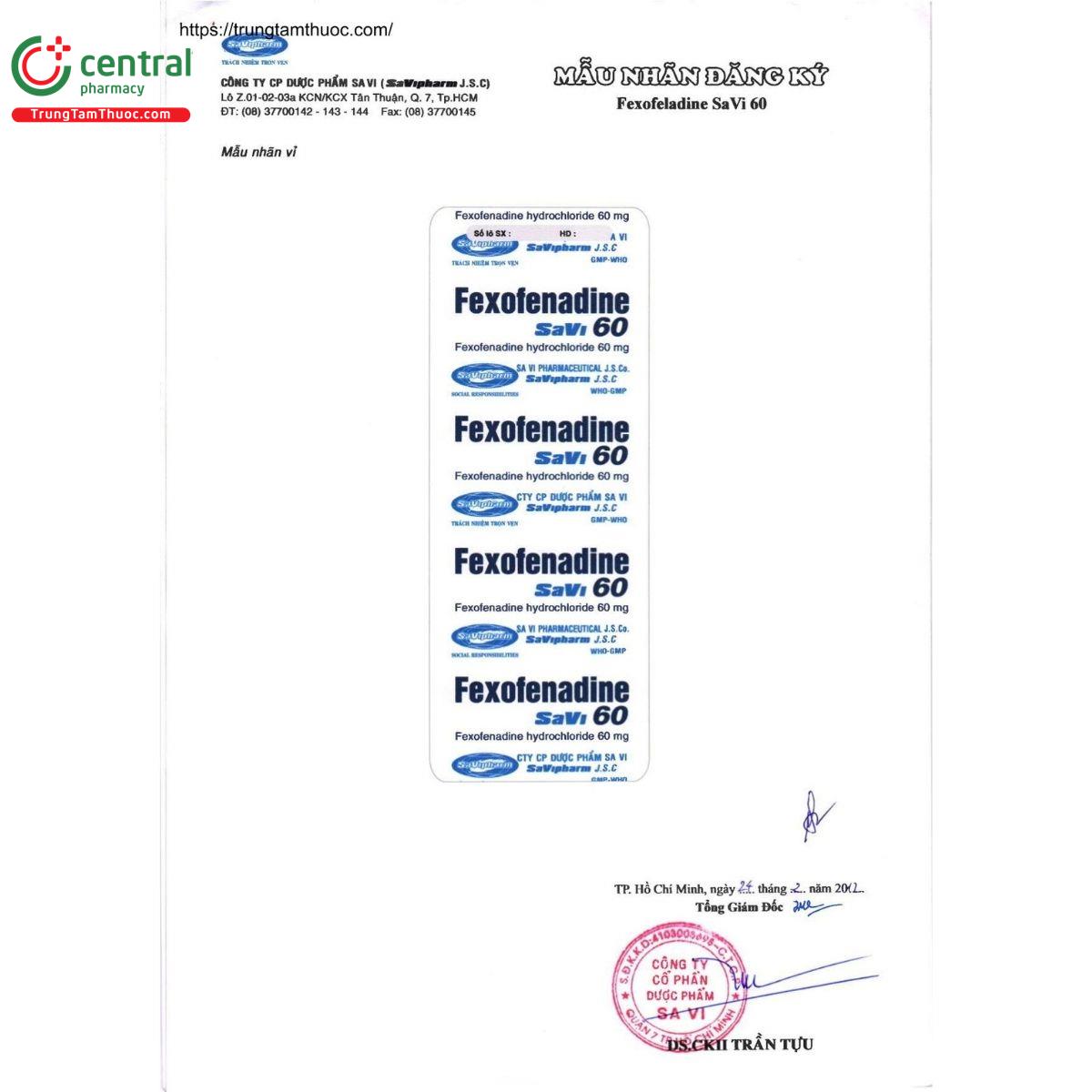 thuoc fexofenadine savi 60mg 3 U8313 thuoc fexofenadine savi 60mg 3 U8313