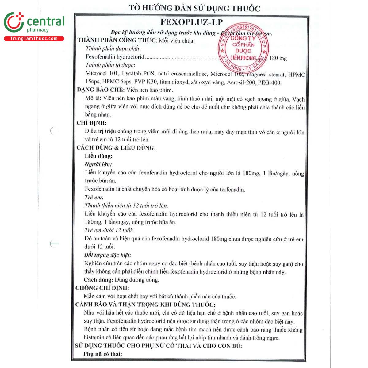 thuoc fexopluz lp 180mg 8 U8172 thuoc fexopluz lp 180mg 8 U8172