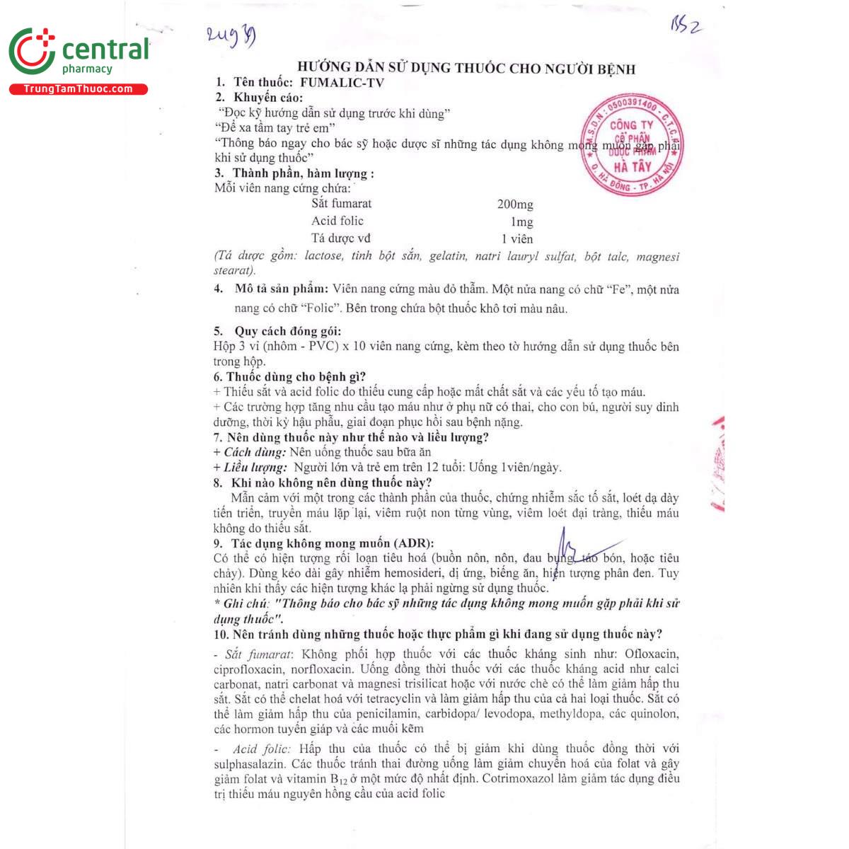 thuoc fumalic tv 200mg 1mg 3 T7170 thuoc fumalic tv 200mg 1mg 3 T7170