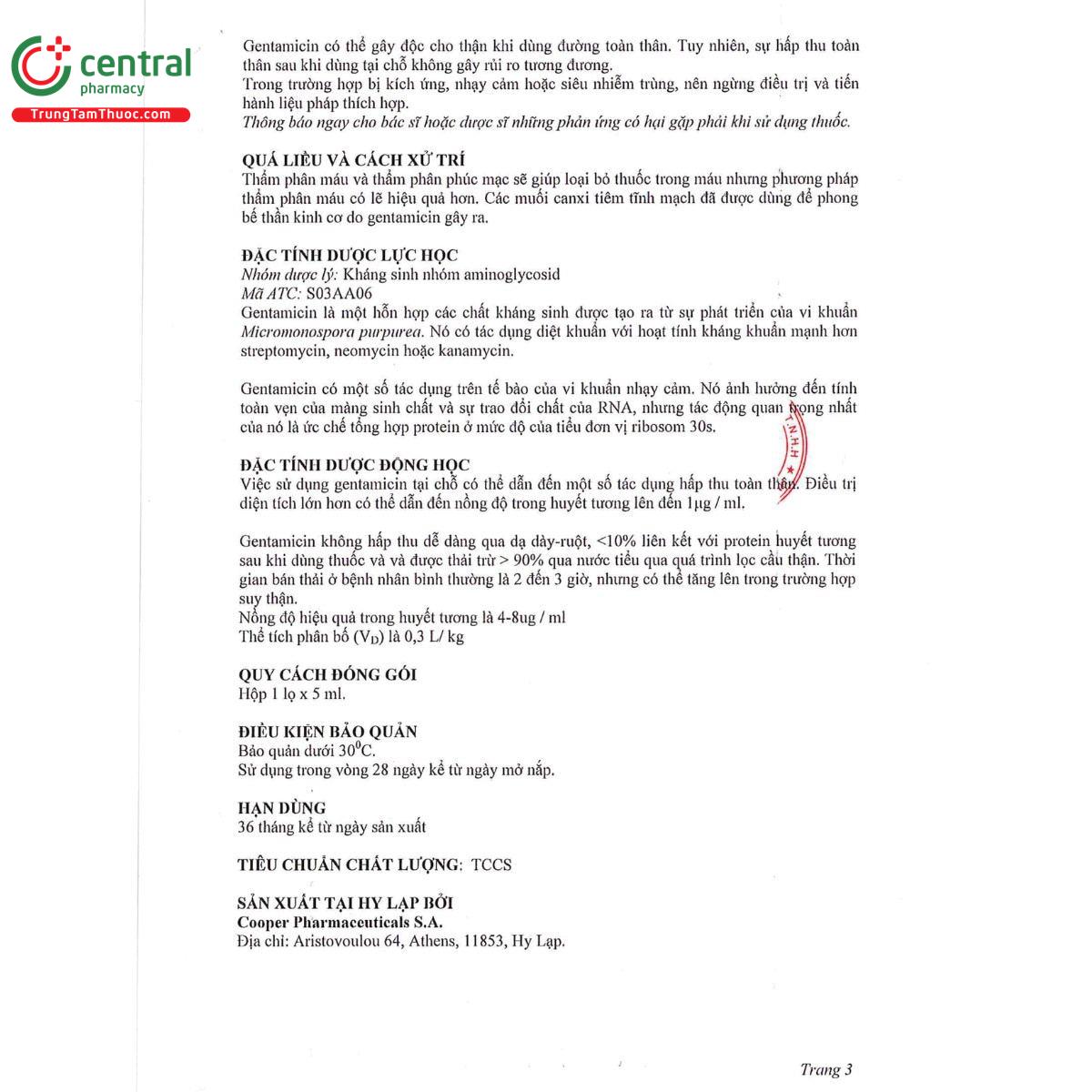 thuoc gentamicin cooper 03 5 M5458