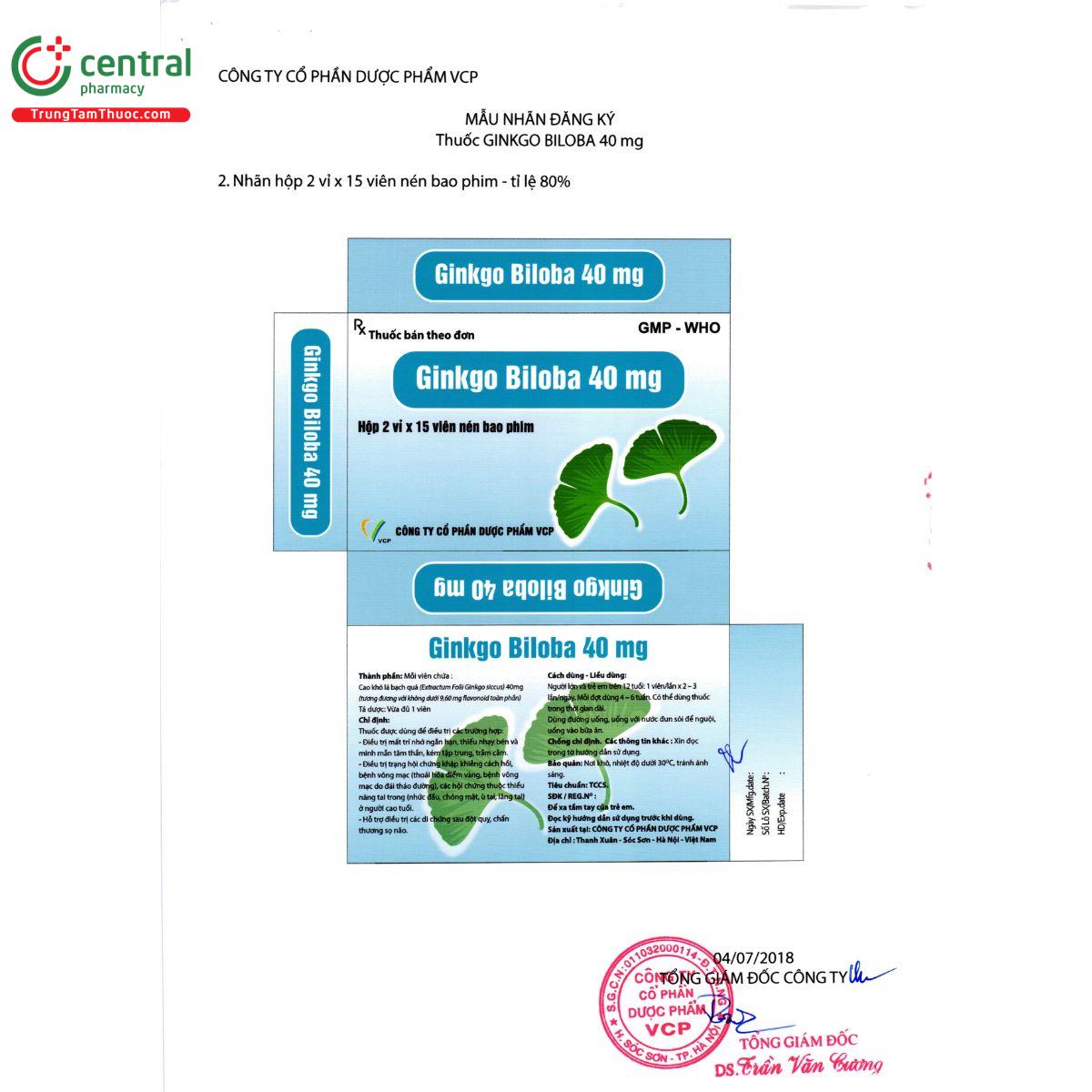 thuoc ginkgo biloba 40mg vcp 3 C0237 thuoc ginkgo biloba 40mg vcp 3 C0237