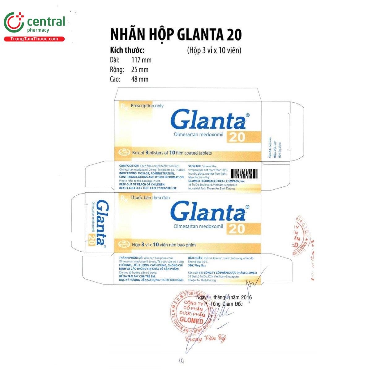 thuoc glanta 20 3 O5445 thuoc glanta 20 3 O5445