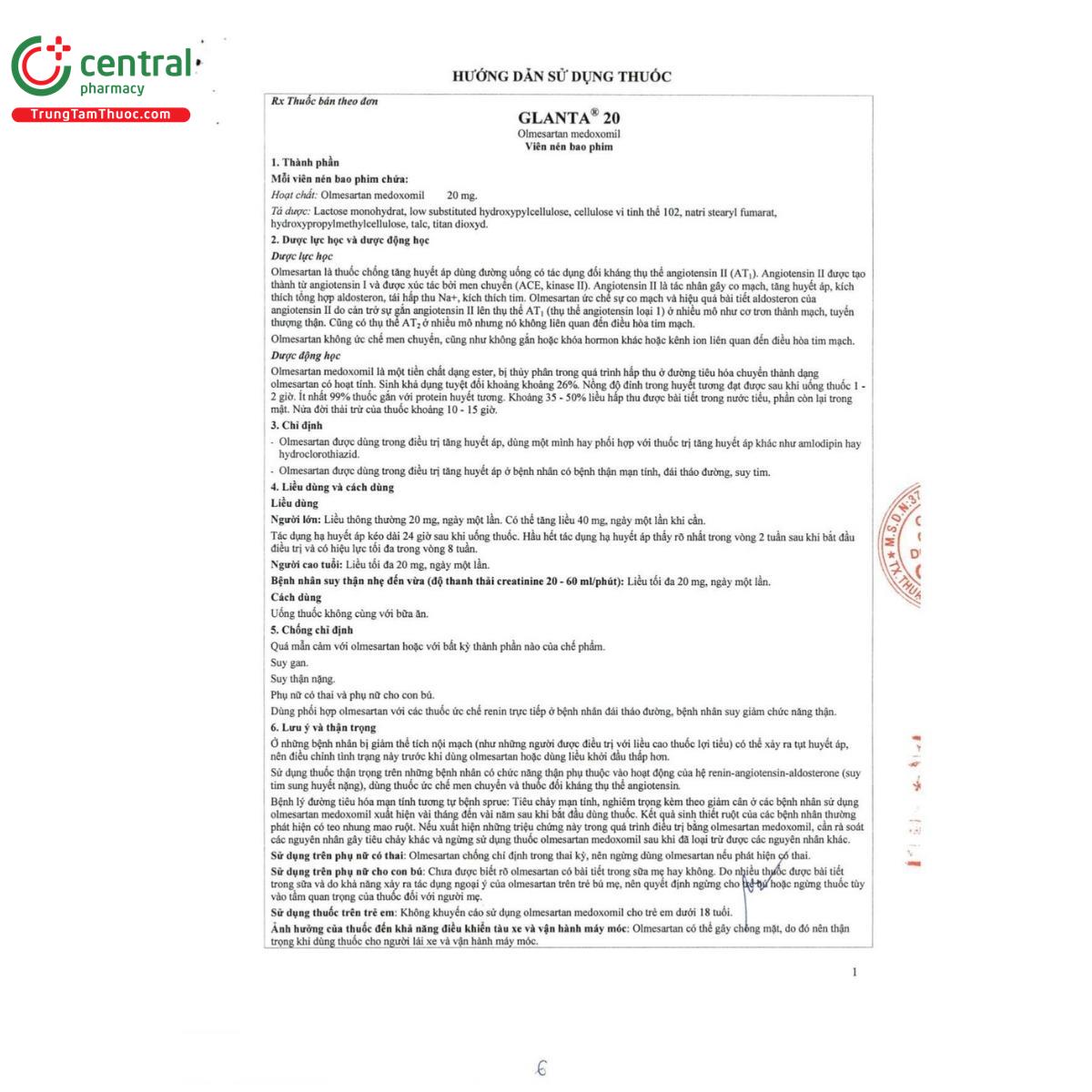 thuoc glanta 20 4 C1630 thuoc glanta 20 4 C1630