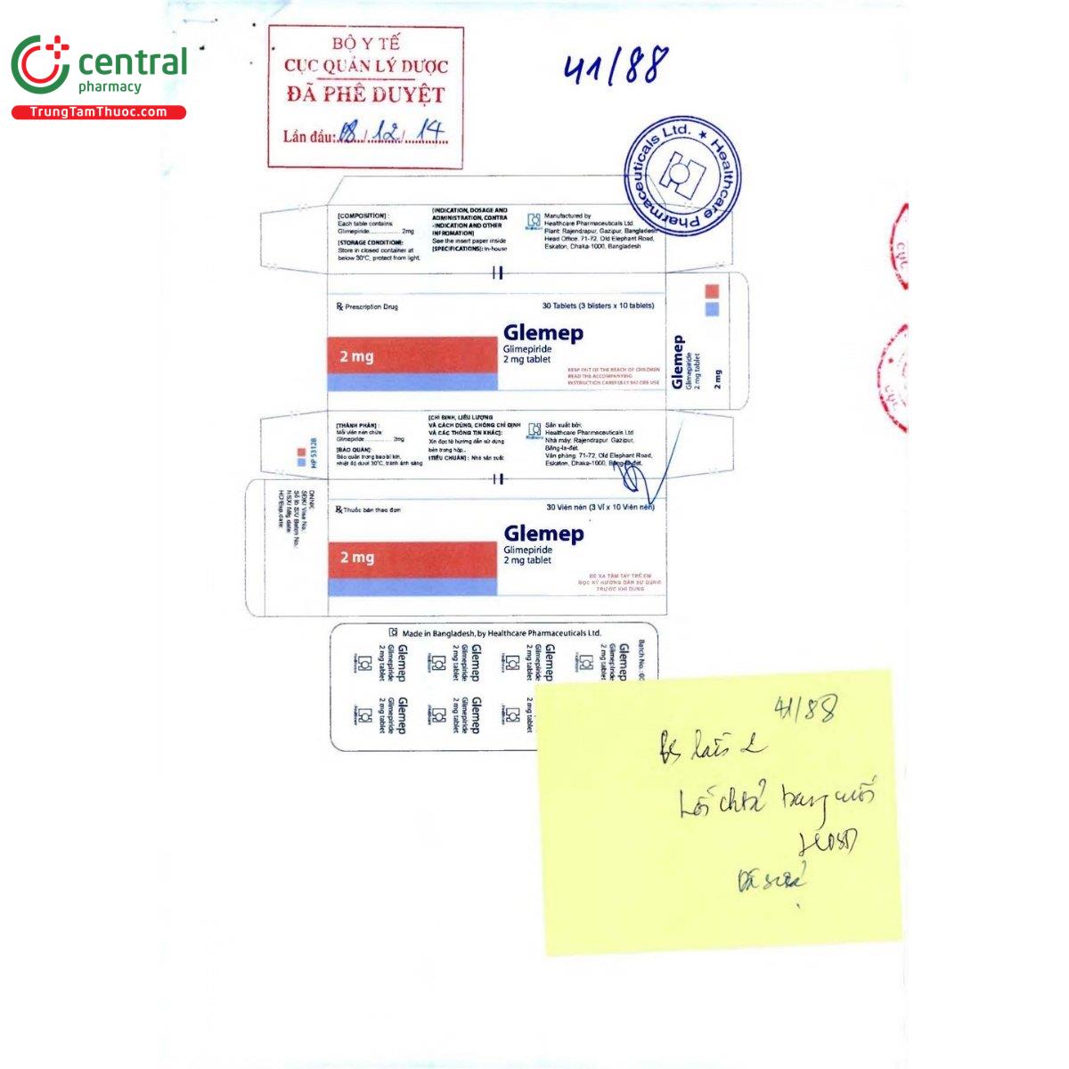 thuoc glemep 2mg 2 G2618 thuoc glemep 2mg 2 G2618