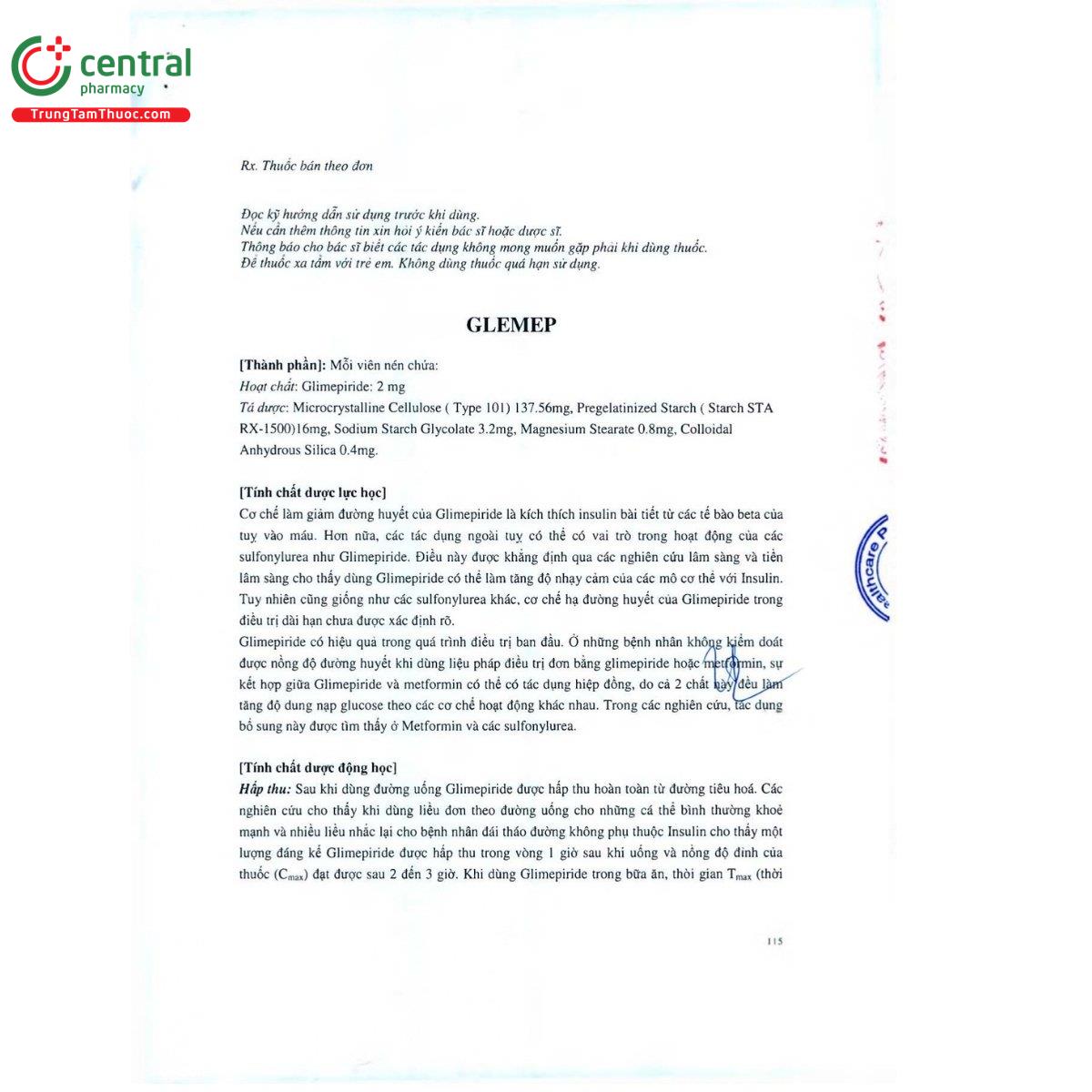thuoc glemep 2mg 3 N5345 thuoc glemep 2mg 3 N5345