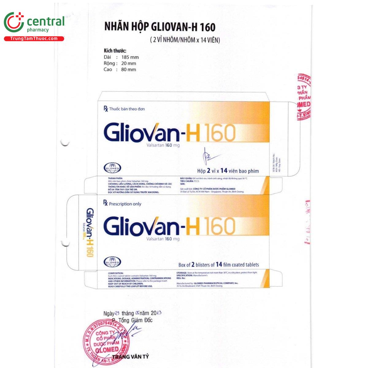 thuoc gliovan h 160 2 M5450 thuoc gliovan h 160 2 M5450