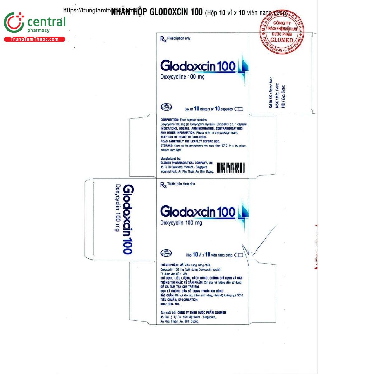 thuoc glodoxcin 100 vien nang cung 2 V8581 thuoc glodoxcin 100 vien nang cung 2 V8581