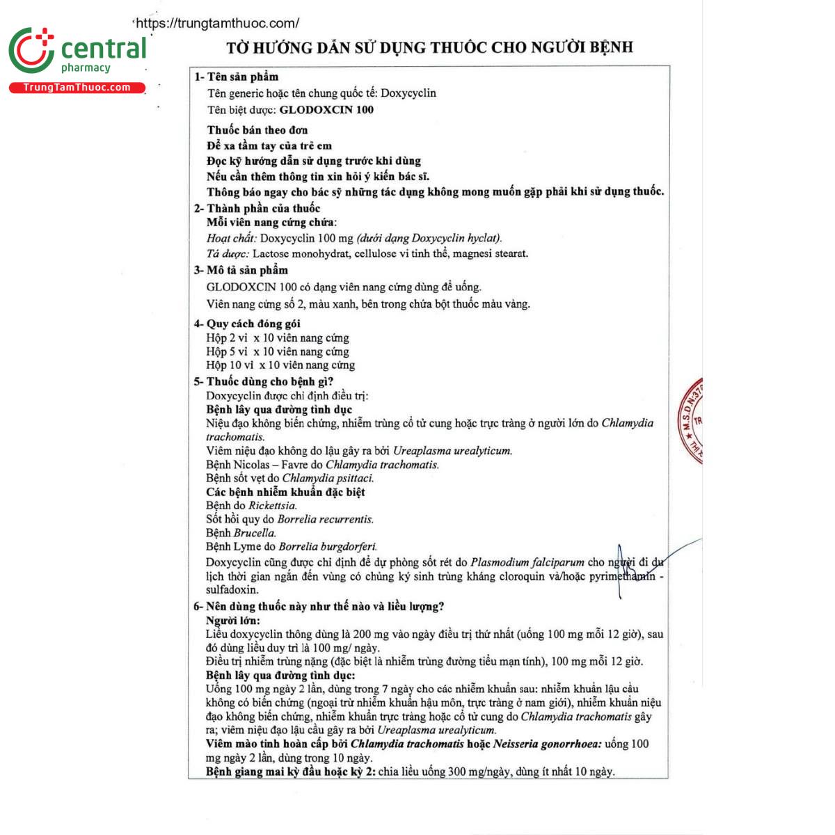 thuoc glodoxcin 100 vien nang cung 6 S7524 thuoc glodoxcin 100 vien nang cung 6 S7524