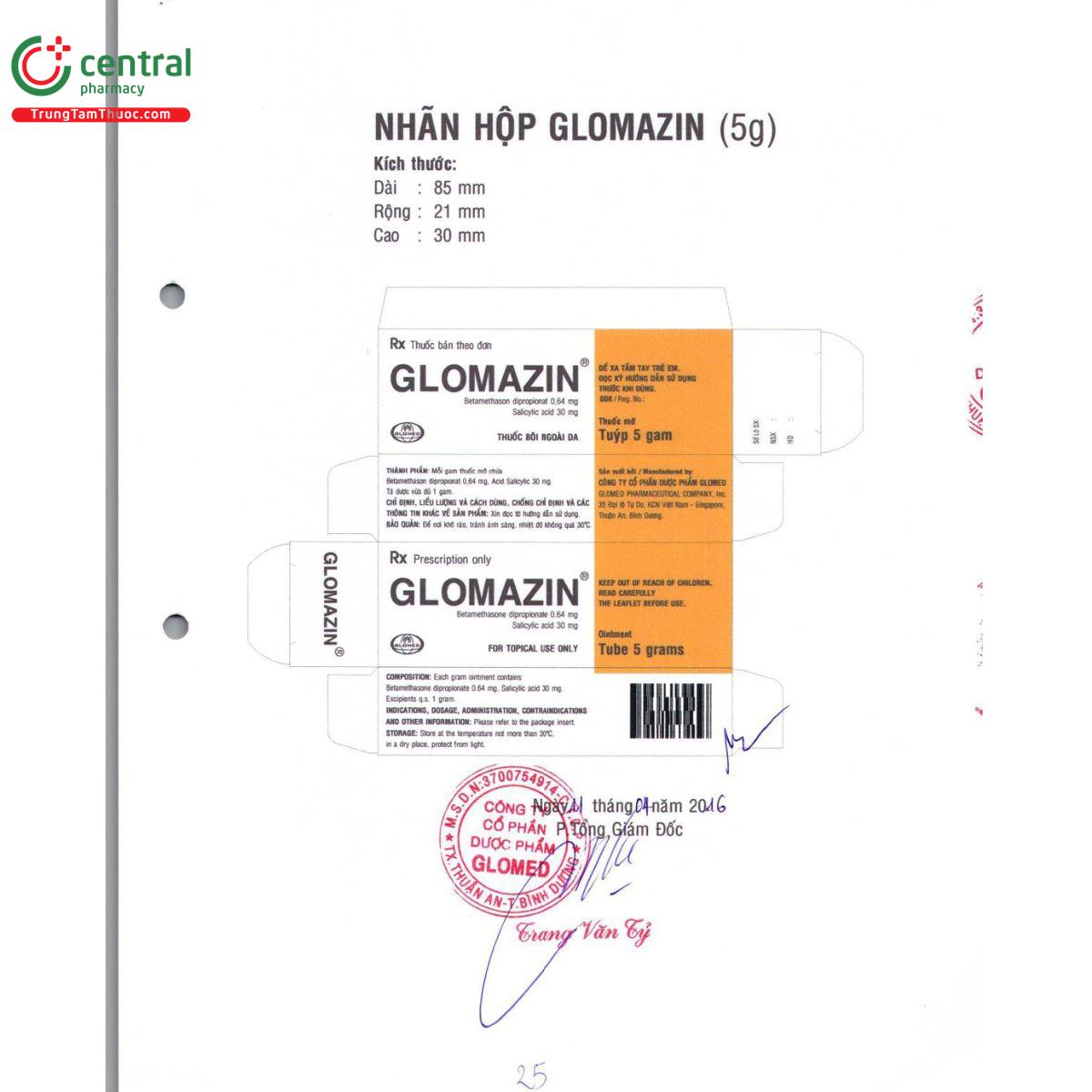 thuoc glomazin 3 G2461 thuoc glomazin 3 G2461