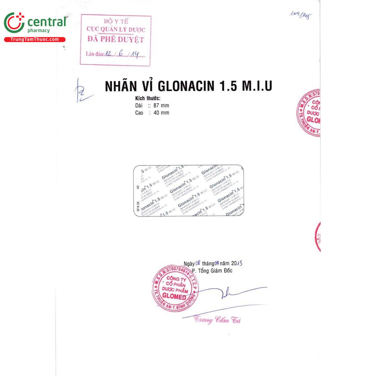 thuoc glonacin 1 5 m i u glomed 3 R7643 thuoc glonacin 1 5 m i u glomed 3 R7643