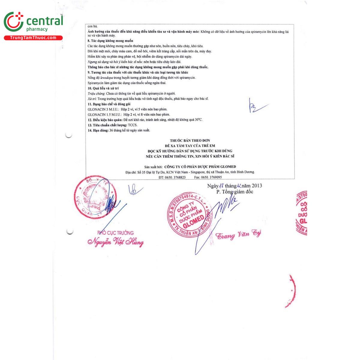 thuoc glonacin 1 5 m i u glomed 6 H2038 thuoc glonacin 1 5 m i u glomed 6 H2038