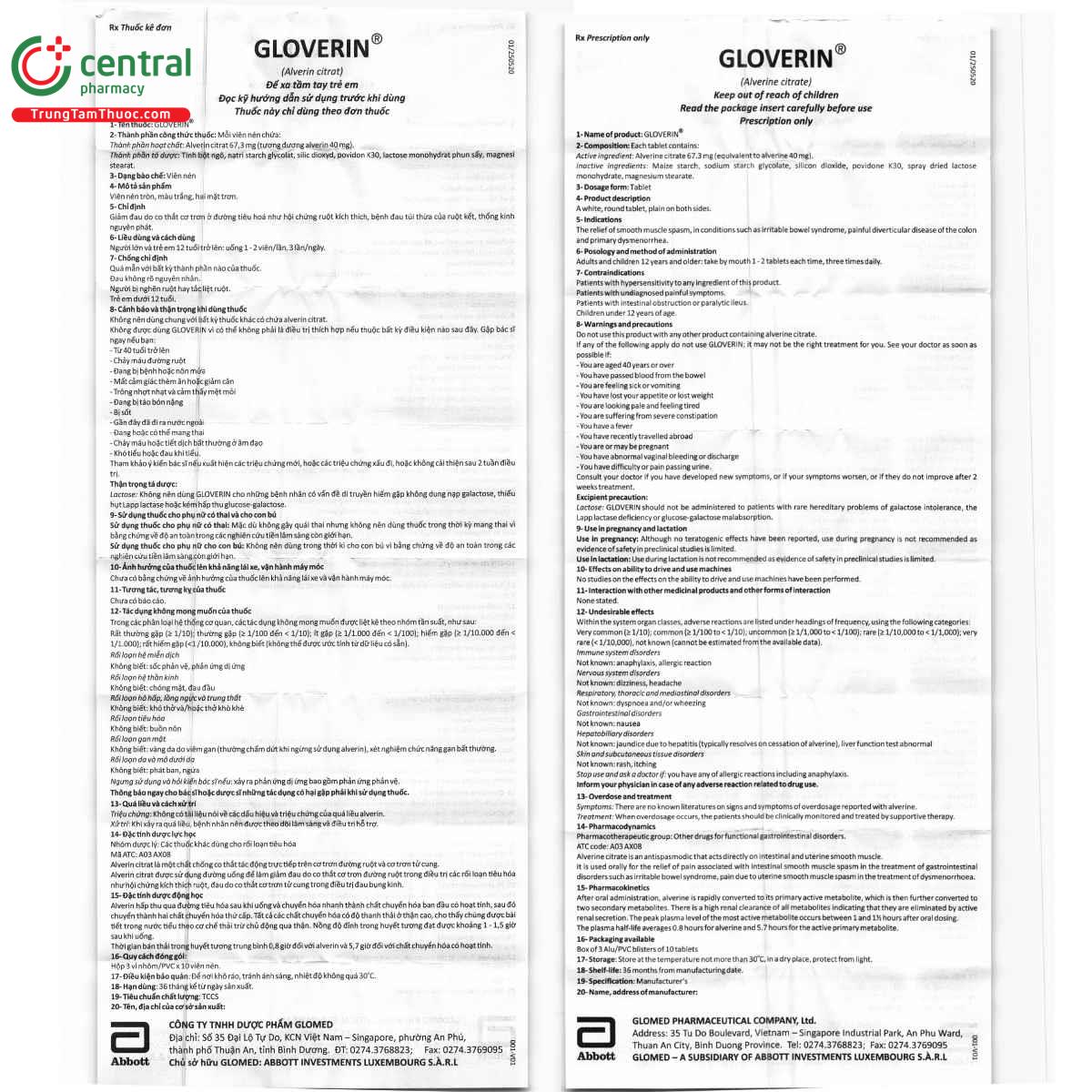 thuoc gloverin 40mg 8 H3111 thuoc gloverin 40mg 8 H3111