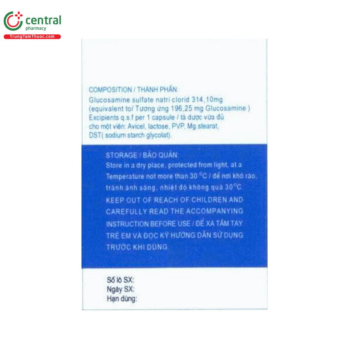 thuoc glucosamin 250mg quapharco 4 H3370 thuoc glucosamin 250mg quapharco 4 H3370
