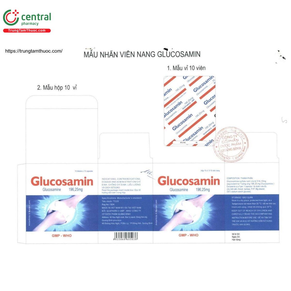 thuoc glucosamin 250mg quapharco 5 A0643 thuoc glucosamin 250mg quapharco 5 A0643